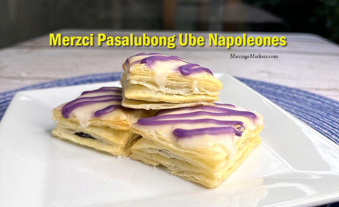 Merzci Pasalubong Ube Napoleones - Bacolod pasalubong - Bacolod dessert - sweet - ube flavor - Bacolod City - Merzci Bacolod East Branch - dessert plate - square ceramic plate