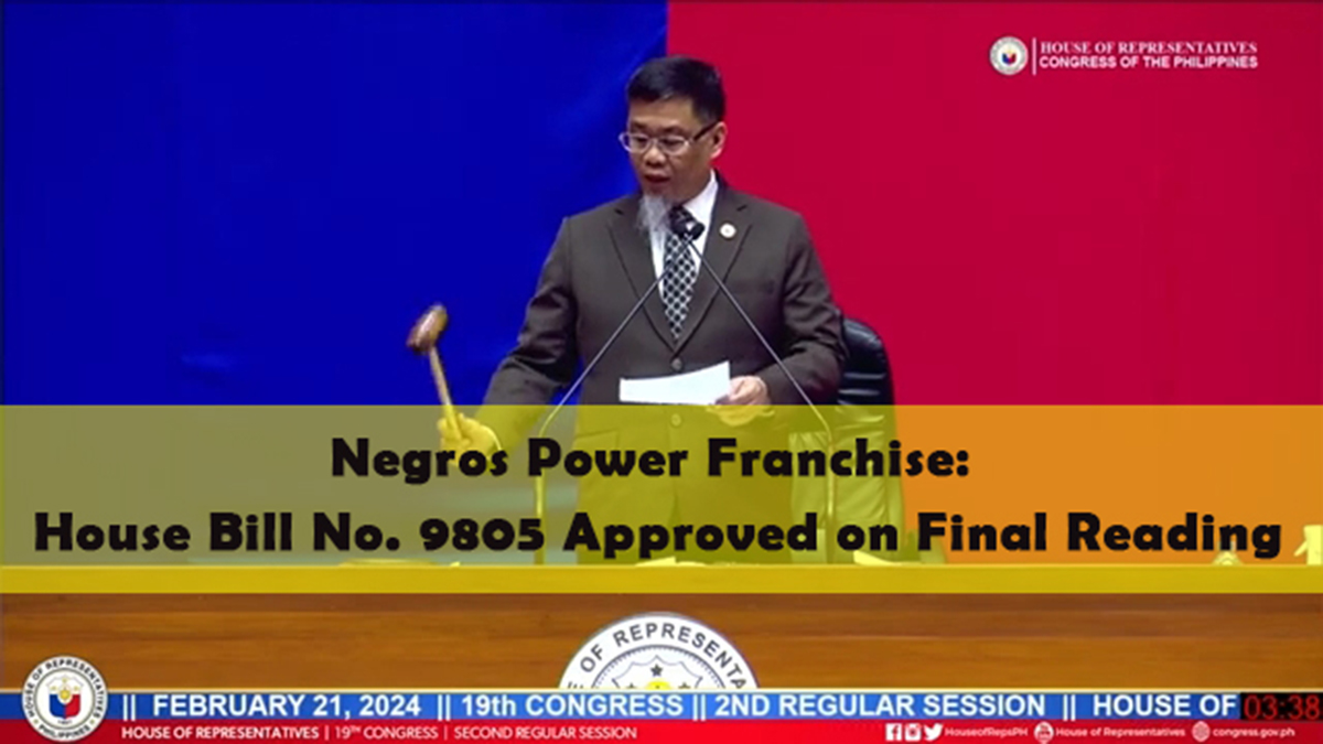 Image depicting the approval of House Bill No. 9805, granting the Negros Power Franchise to NEPC for electricity distribution in Central Negros, symbolizing government approval and energy legislation.